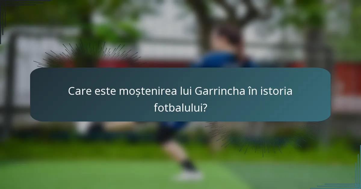 Care este moștenirea lui Garrincha în istoria fotbalului?