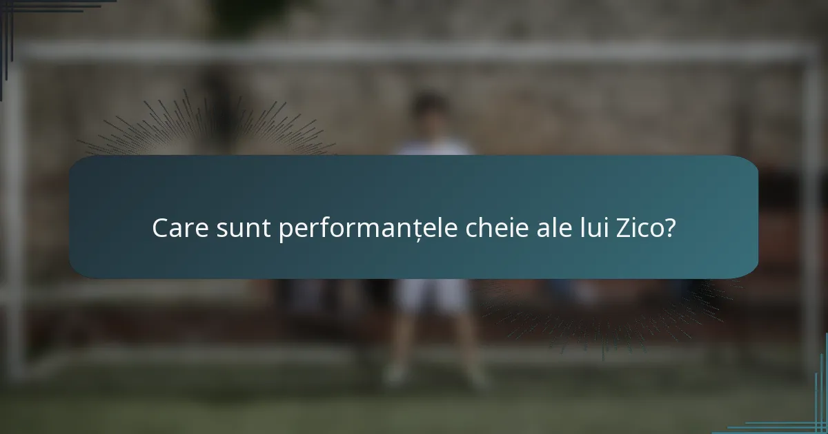 Care sunt performanțele cheie ale lui Zico?