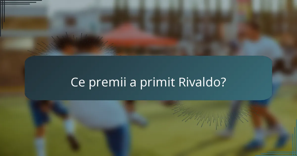 Ce premii a primit Rivaldo?