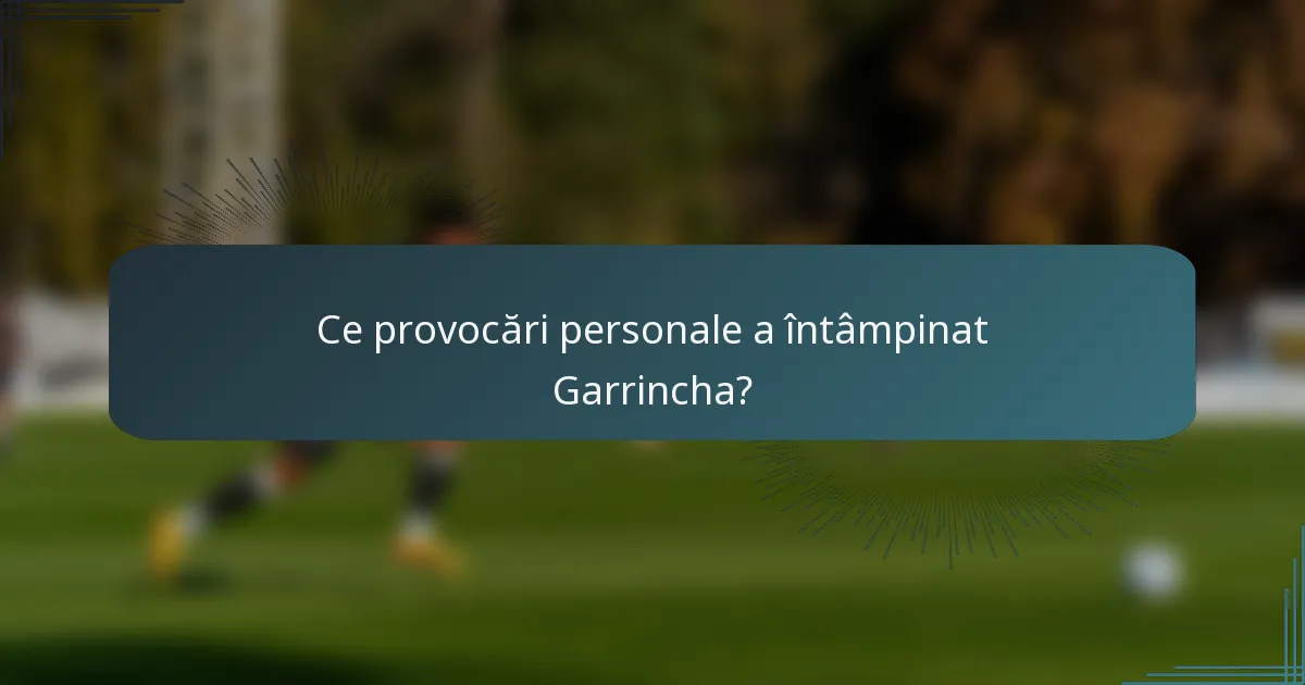 Ce provocări personale a întâmpinat Garrincha?
